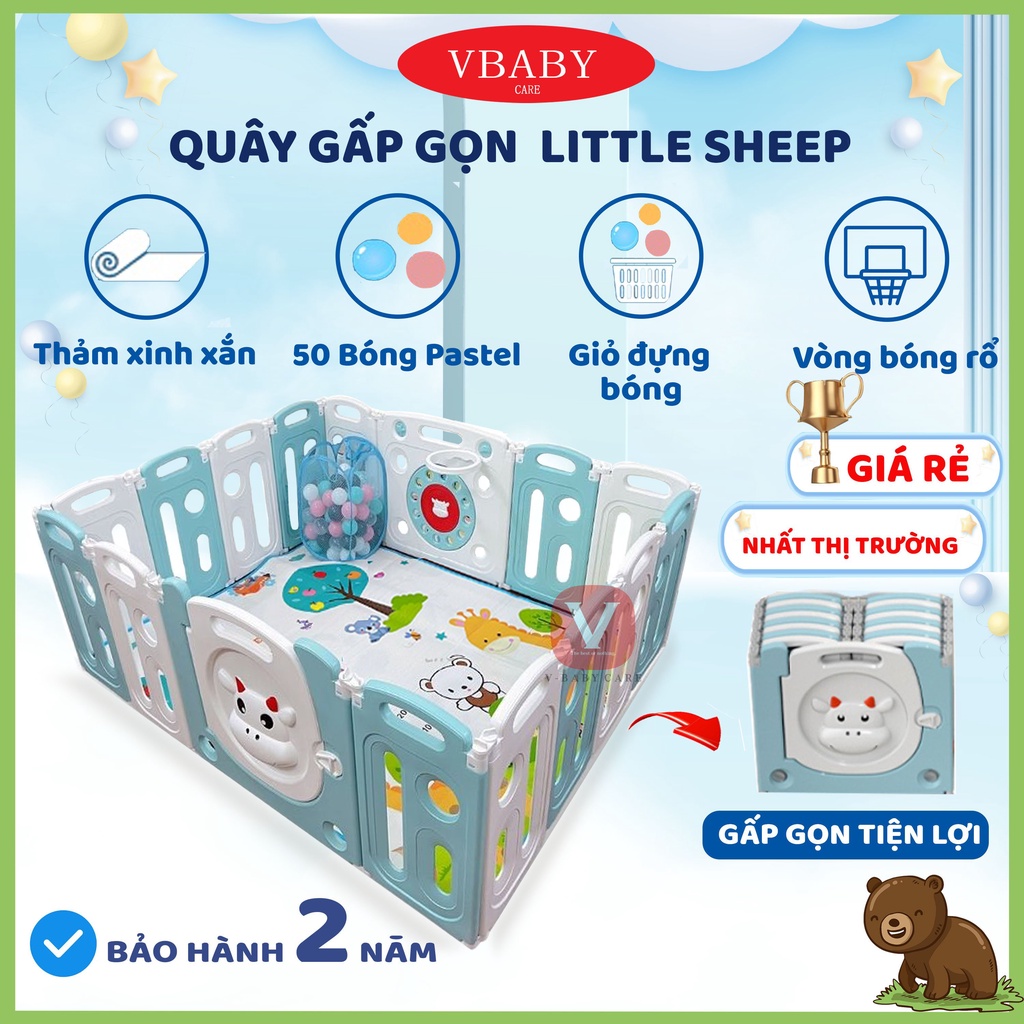 Quây cũi nhựa gấp gọn v-baby -khoaibaby thế giới mẹ và bé