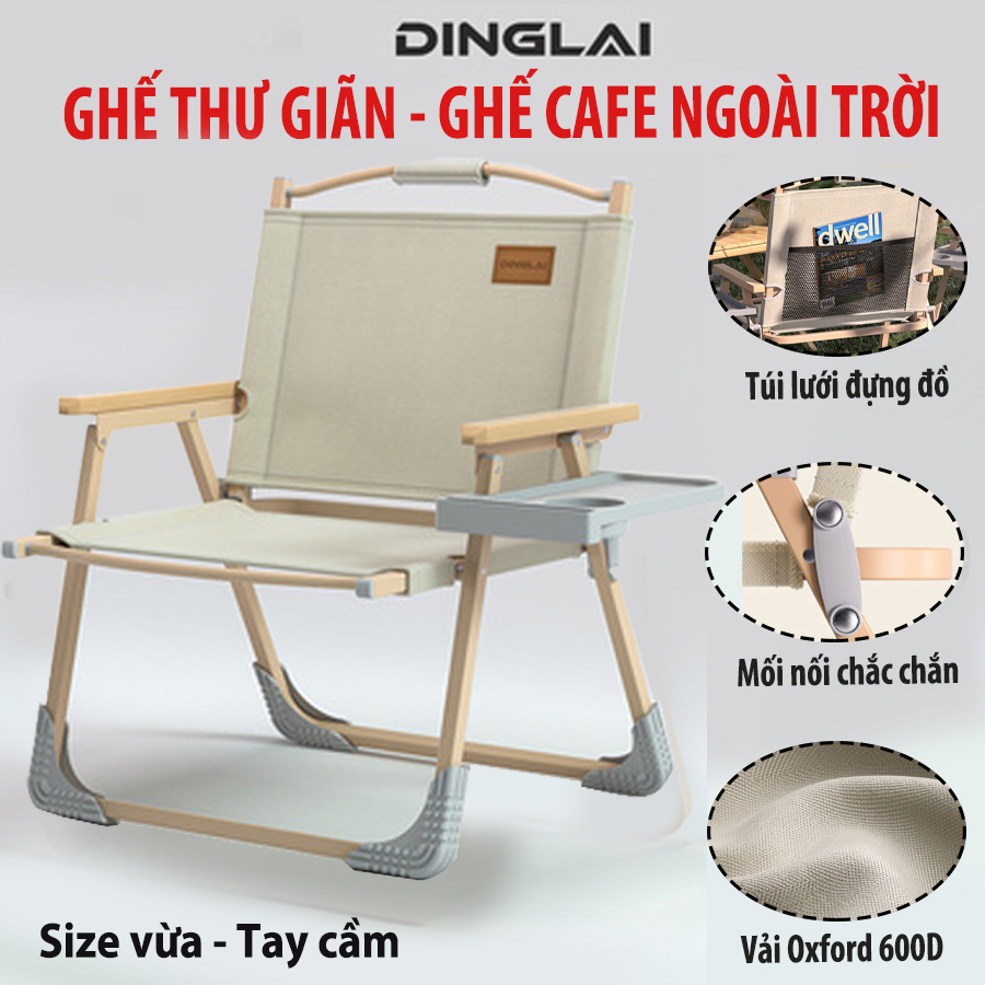 Ghế dù dã ngoại cafe camping gấp gọn tiện lợi - Ghế xếp dã ngoại du lịch thư giãn - chất liệu vải Ox