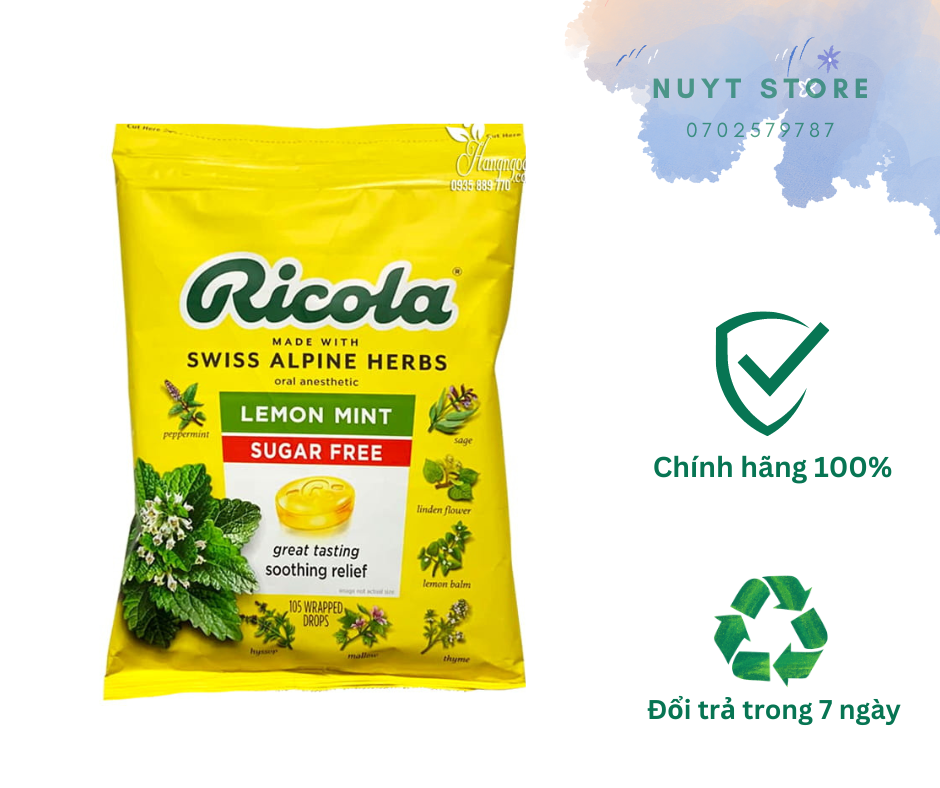 Kẹo ngậm ho thảo mộc Ricola - Hàng Mỹ