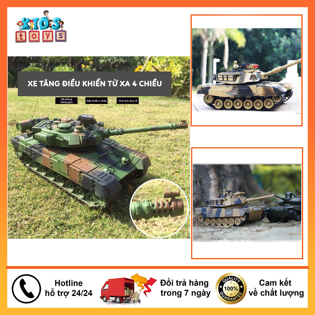 Xe tăng điều khiển từ xa quân sự, chất liệu nhựa ABS cao cấp an toàn cho bé