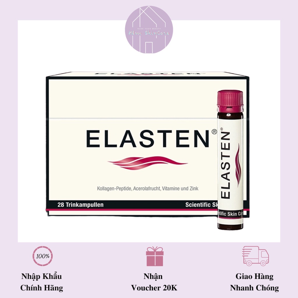 Elasten - Collagen Thuỷ Phân Chống Lão Hóa Đẹp Da - Hộp 28 ống