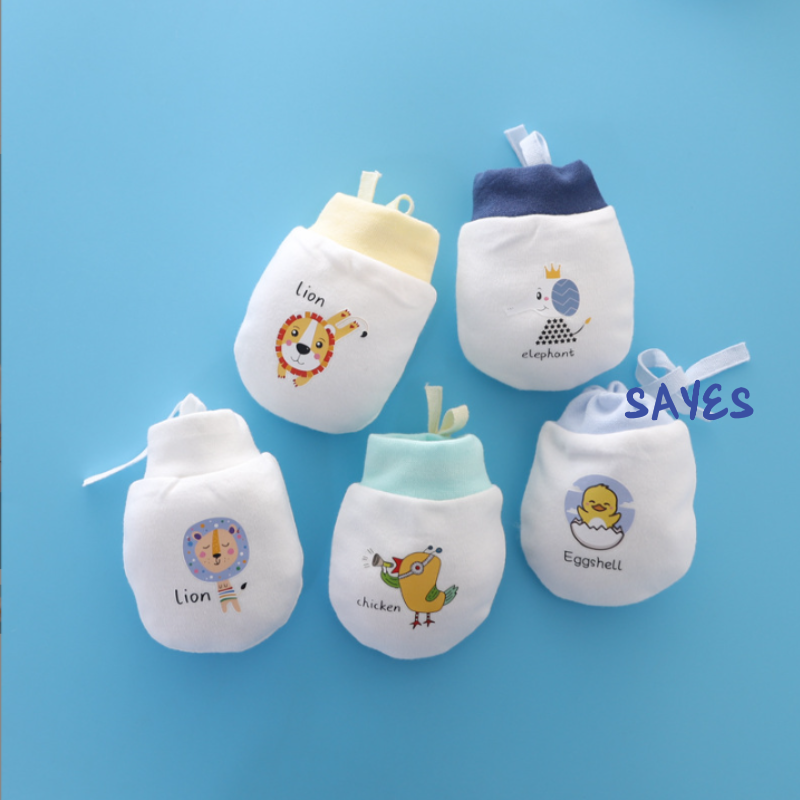 [HCM] Bao tay cho bé sơ sinh vải cotton dày cao cấp, có dây nơ rút tiện lợi dễ thương