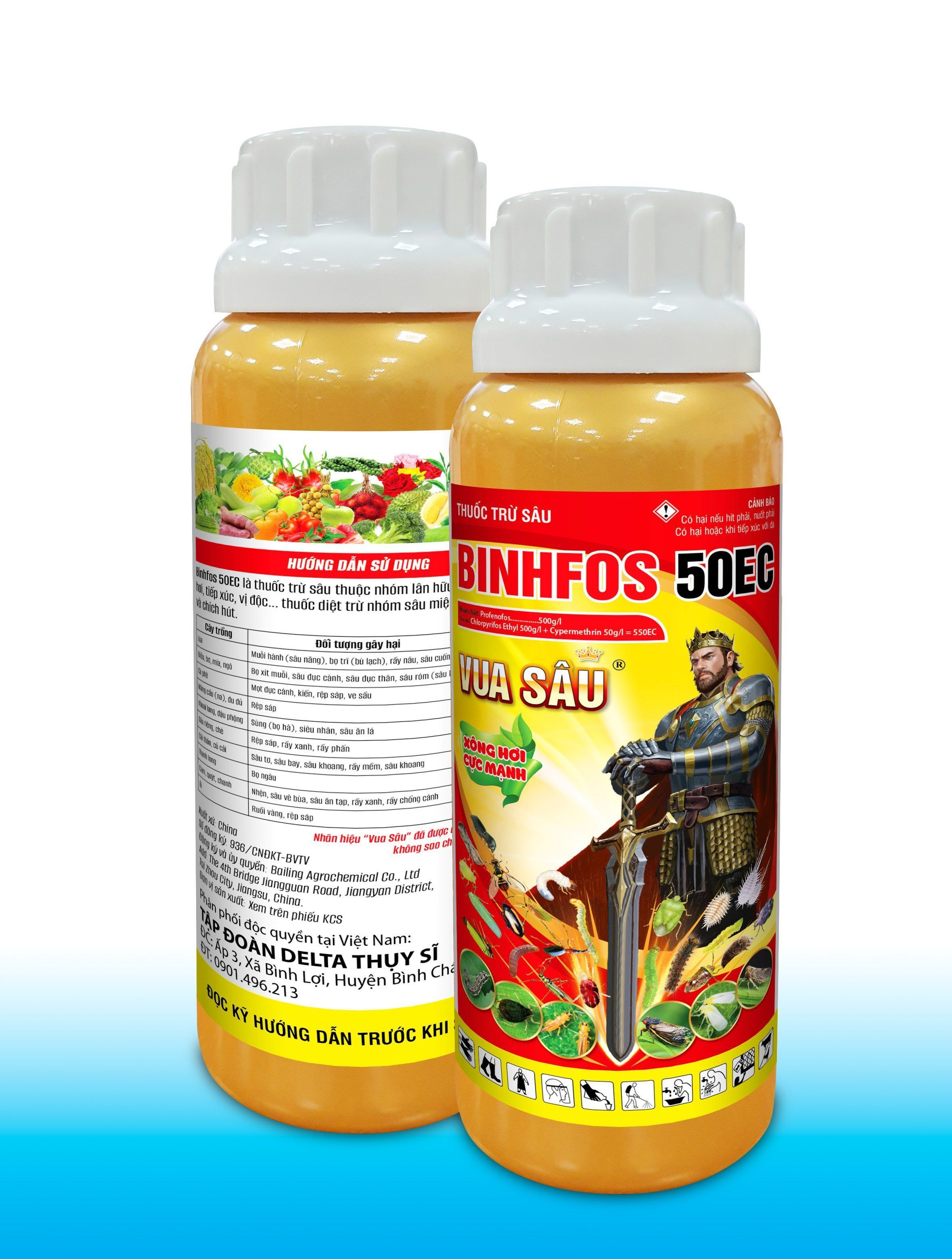 Thuốc trừ sâu Binhfos 50EC Hiệu Vua Sâu (Chai 450ml) Rầy xanh, rệp sáp Năm Bưu