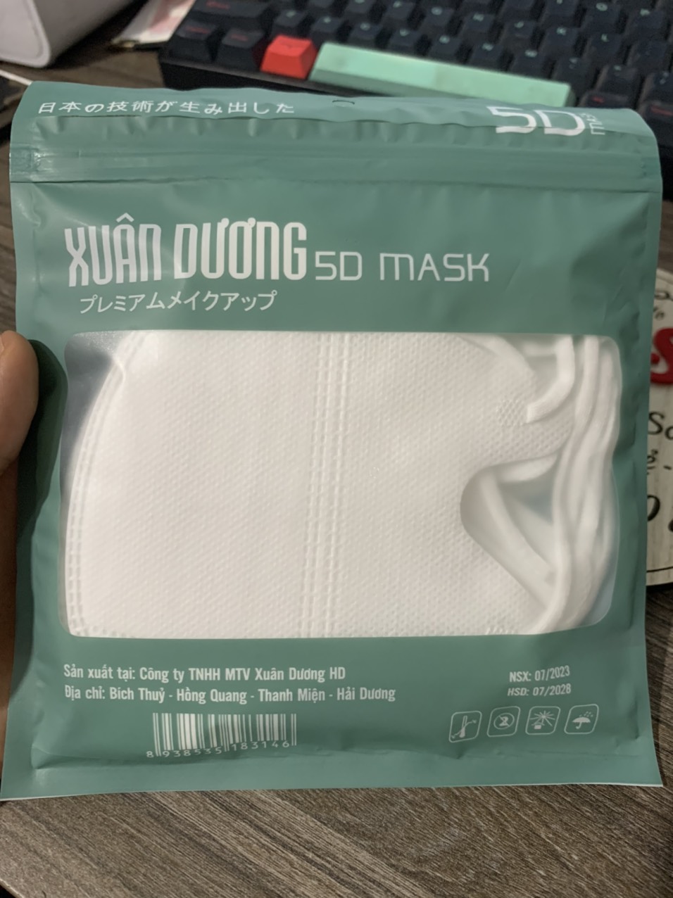 1 túi 10 chiếc Khẩu trang 5D Mask Xuân dương; kháng khuẩn ngăn bụi