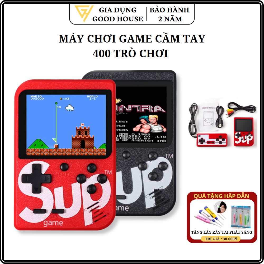 Máy chơi game cầm tay  MINI 400 in, 400 trò chơi khác nhau, Máy Game Cầm Tay (Màu Ngẫu Nhiên) kết nối tivi 4K, đồ họa sắc nét, âm thanh sống động.