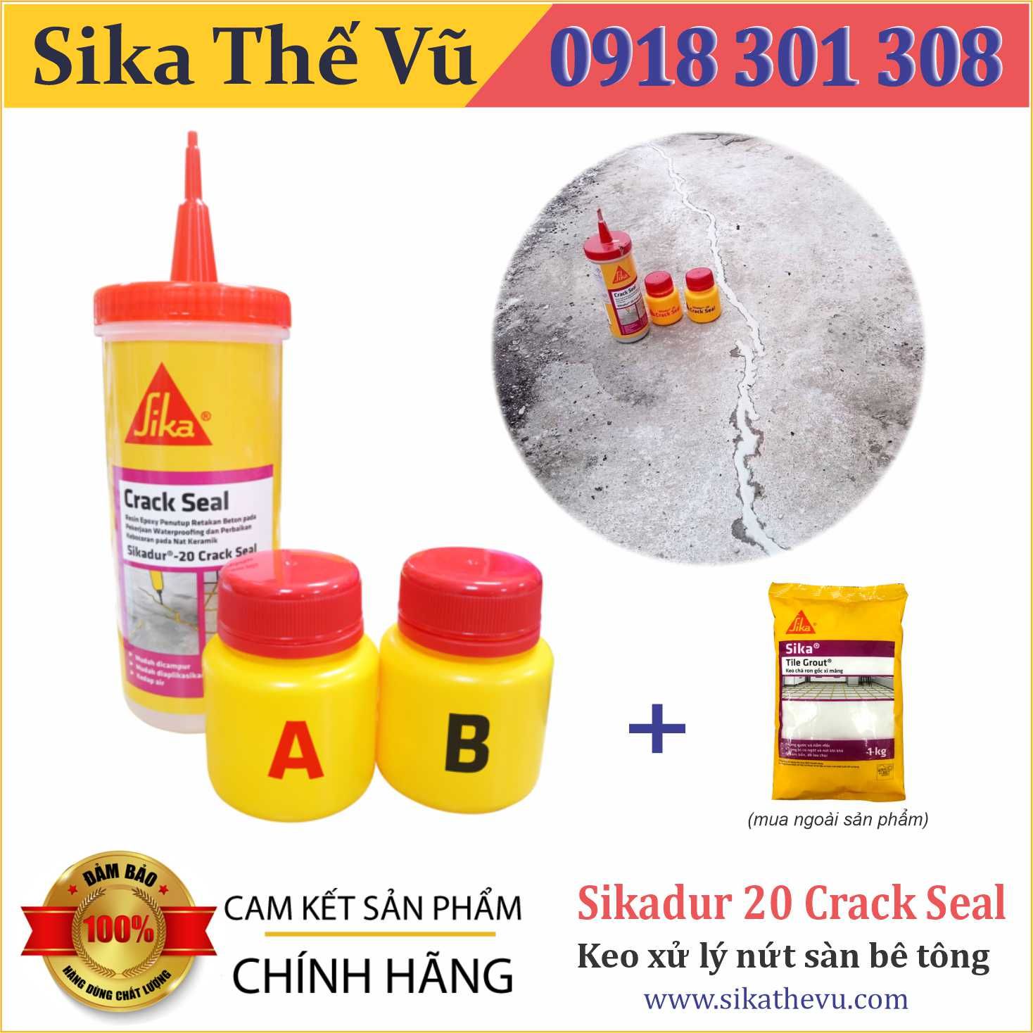 Keo trám nứt bê tông thẩm mỹ - Sikadur 20 CrackSeal (Tuýp 160ml) - SIKA THẾ VŨ