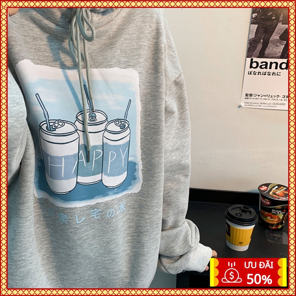 ✠  Áo khoác nỉ nam nữ Happy Sumix Shop Áo sweater hoodie from rộng