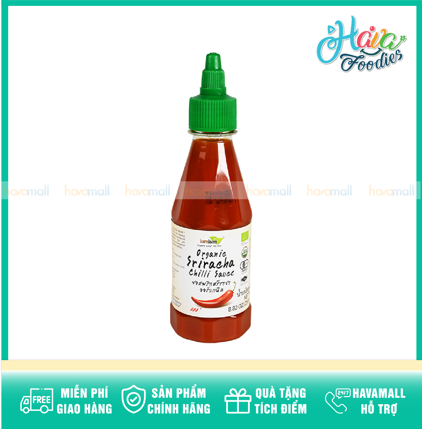 Tương Ớt Hữu Cơ – Lumlum Organic Sriracha Chili Sauce 250ml