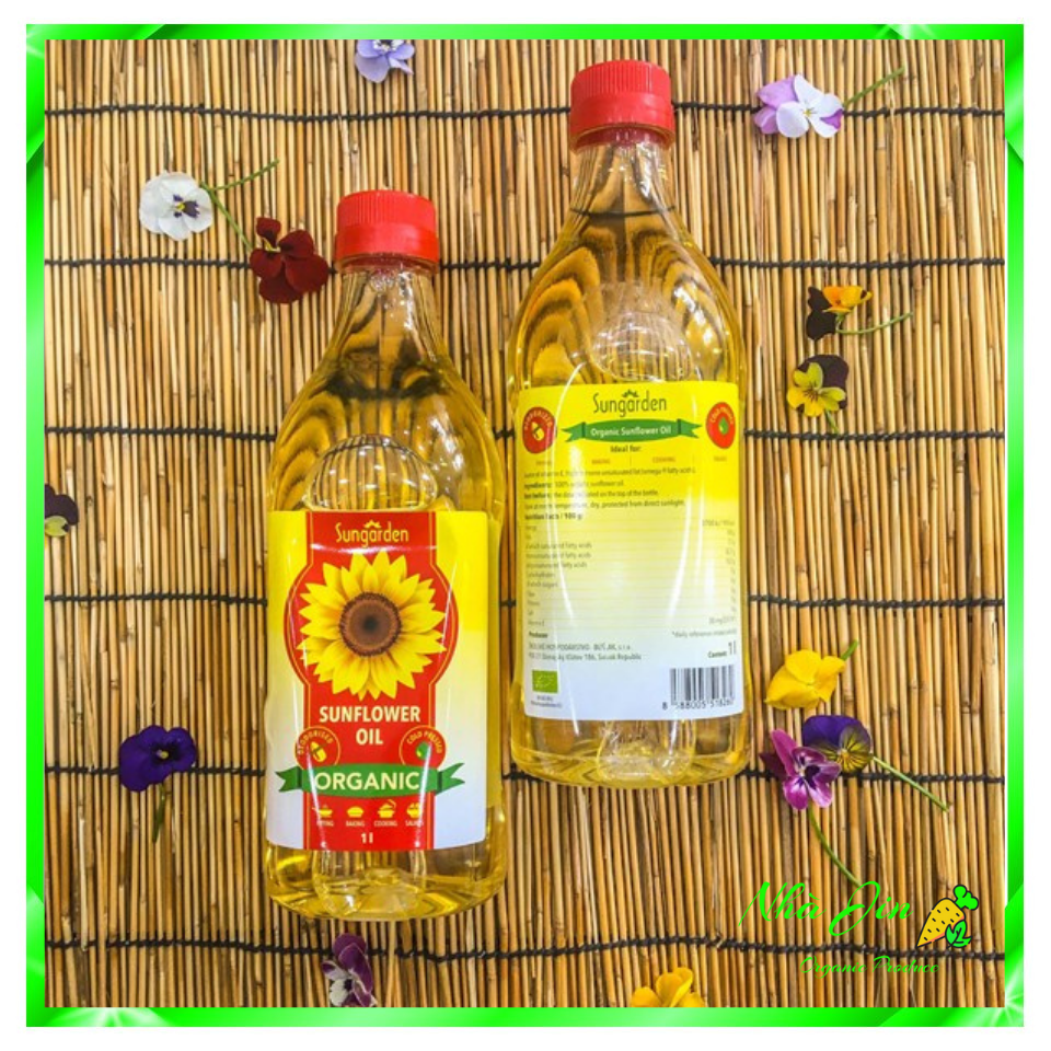 Dầu ăn hướng dương ép lạnh hữu cơ Sungarden 1L