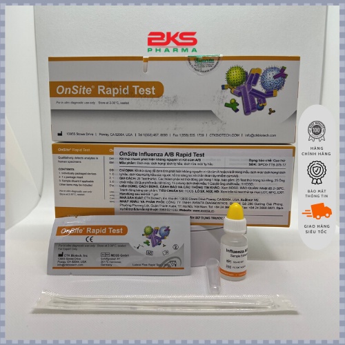 Test thử nhanh virus cúm A B Onsite trong dịch mũi hoặc họng
