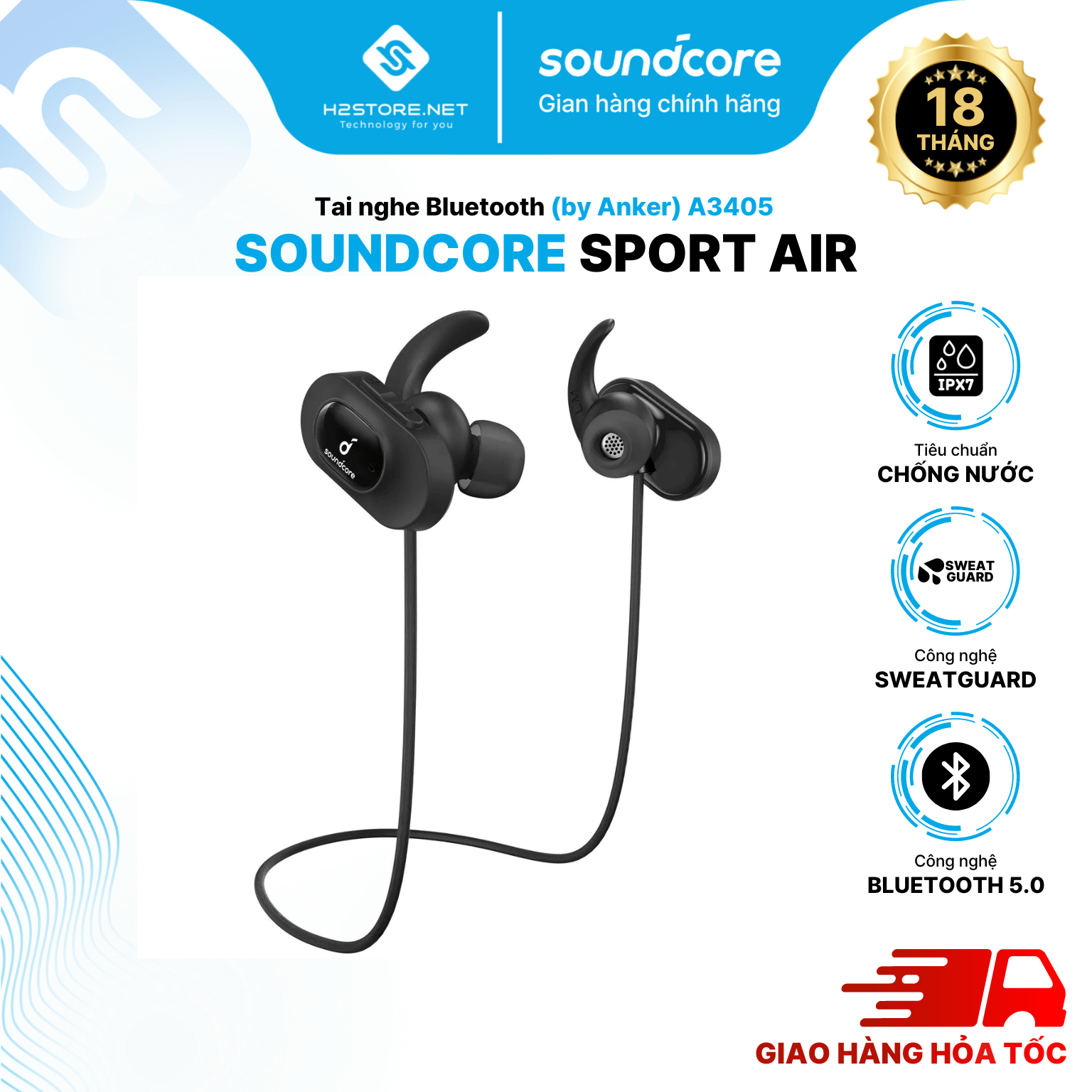 Tai nghe bluetooth SoundCore Sport Air - A3405