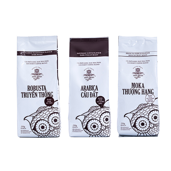 [HCM]Cà phê rang xay pha phin Moka + Arabica + Robusta ( 3 gói x 250g)