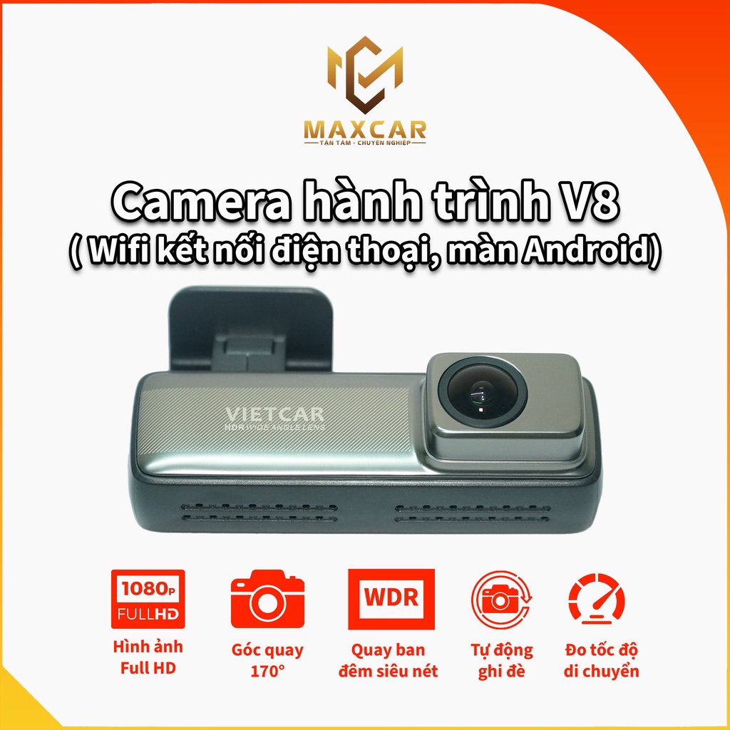 Camera hành trình VIETCAR V8 kết nối điện thoại hoặc màn android
