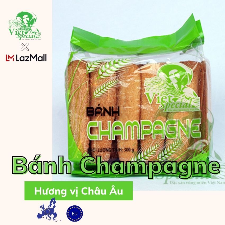 Đồ ăn vặt bánh champagne vietspecial 140g / 300g - bánh sâm banh