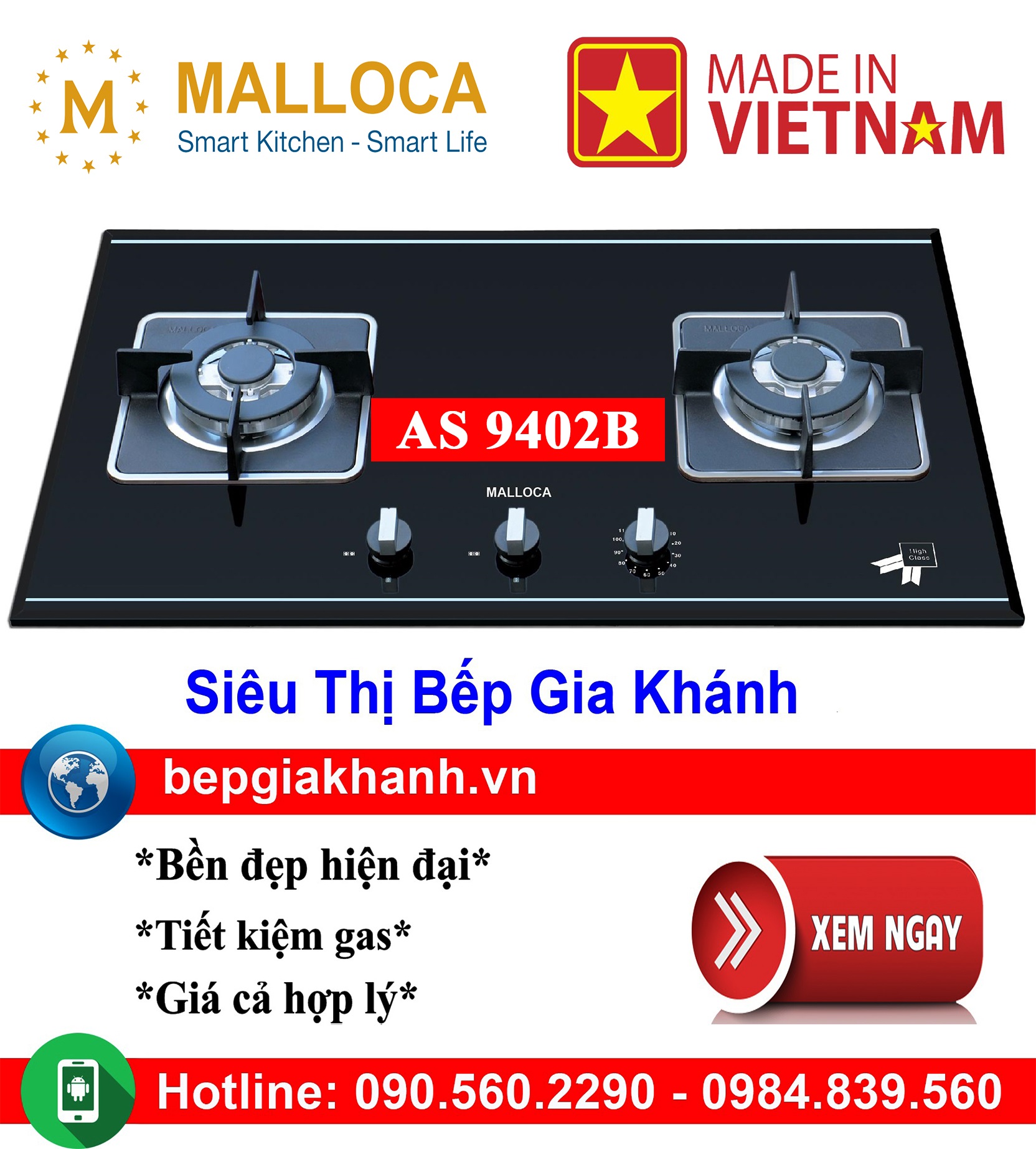 [HCM]Bếp gas âm 2 vùng nấu Malloca AS 9402B lắp ráp Việt Nam, bếp gas, bếp gas đôi, bếp gas đơn, bếp gas âm, bếp ga, bếp ga đôi, bếp ga đơn, bếp ga âm, bep ga, bep gas