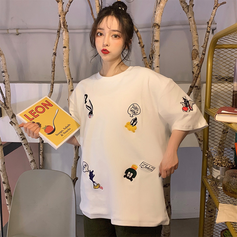 [HCM]Áo Thun Nam Nữ Tay Lỡ Unisex Form Rộng Cartoon Freesize 50 - 70kg  ML012