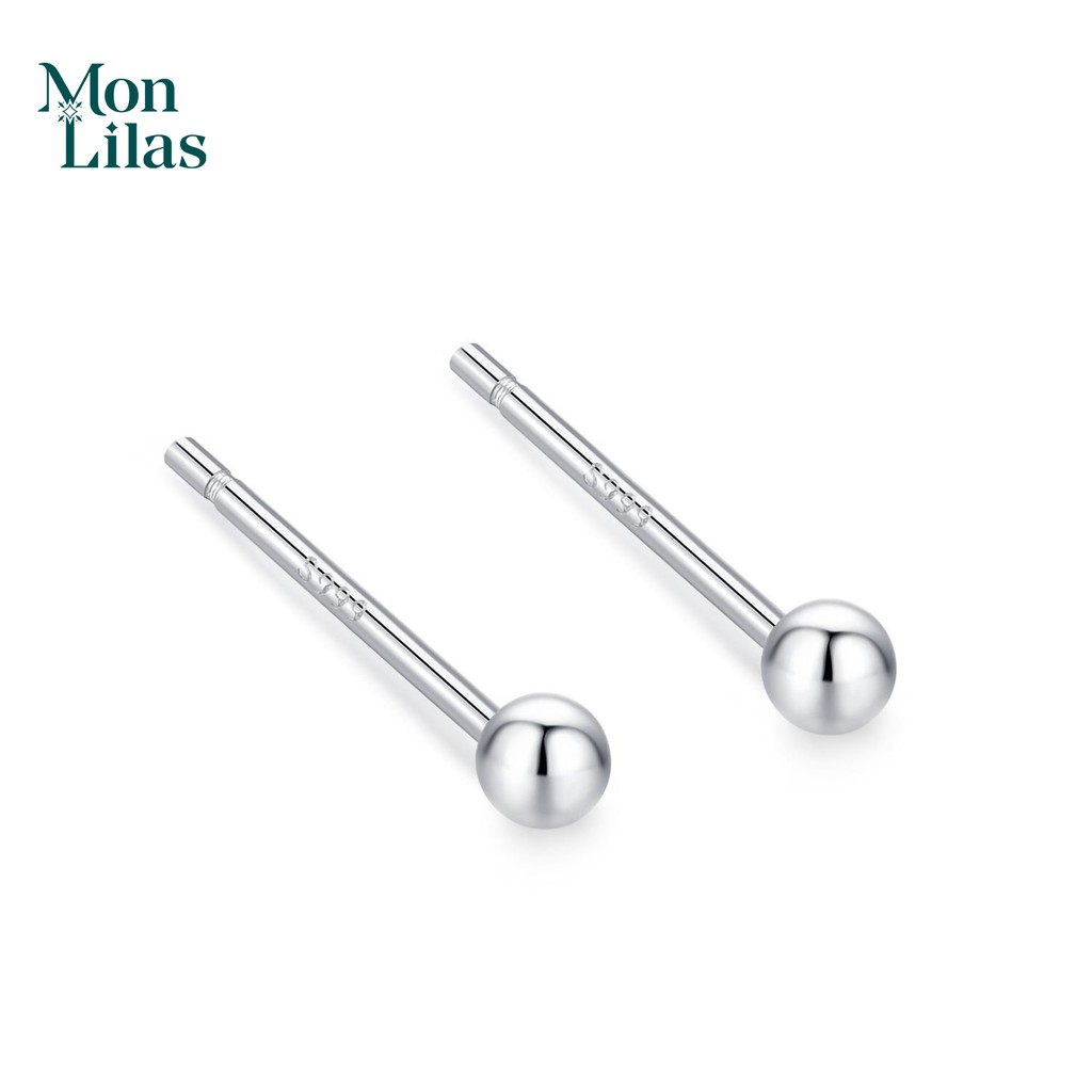 Bông tai bạc mon lilas hình bóng tròn cá tính k2040022-3