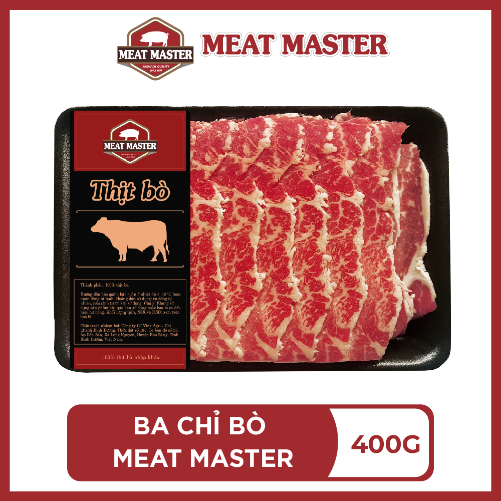 HCM  Ba chỉ bò Meat Master  400 G  - Giao nhanh