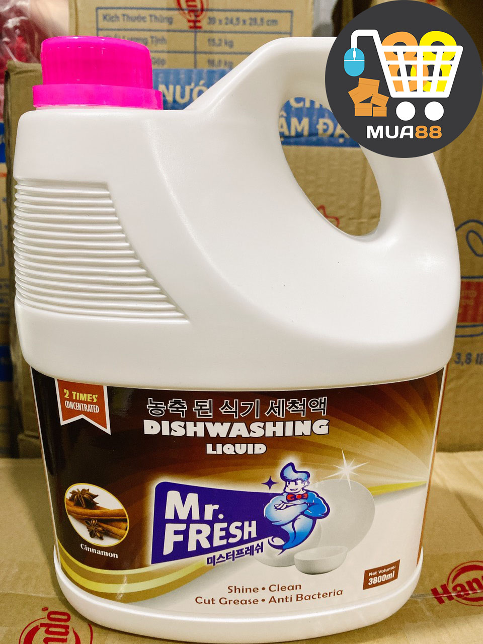 Nước rửa chén bát an toàn cho da mr fresh hàn quốc 3,8l mss30