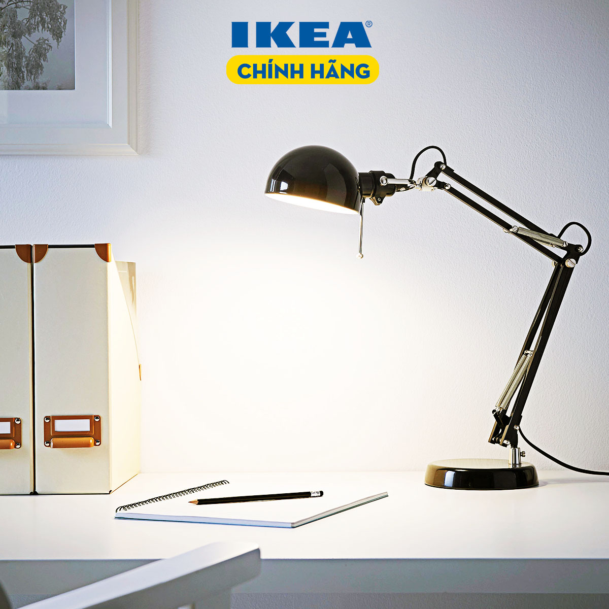 [HCM] ĐÈN IKEA CHÍNH HÃNG – FORSA (ĐEN)