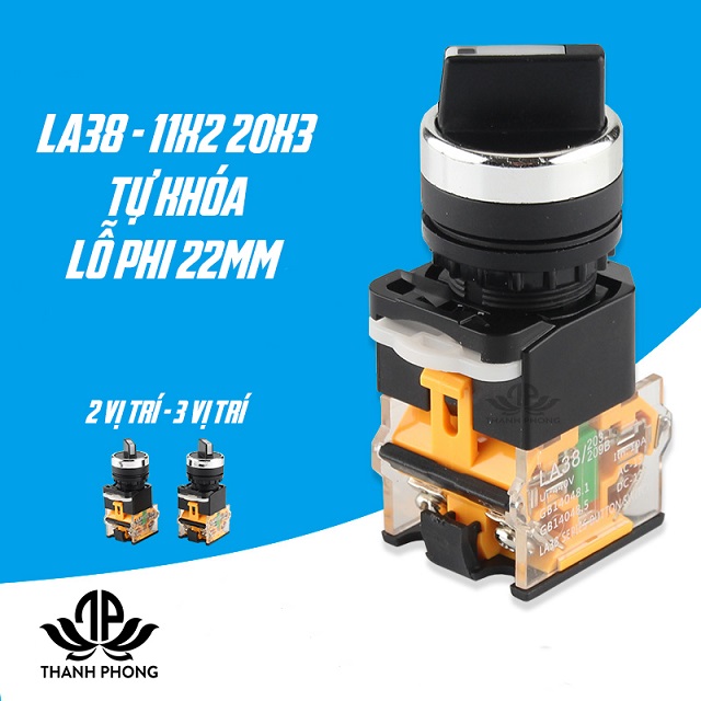 Công tắc xoay 2 vị trí,xoay 3 vị trí phi 22 la-38