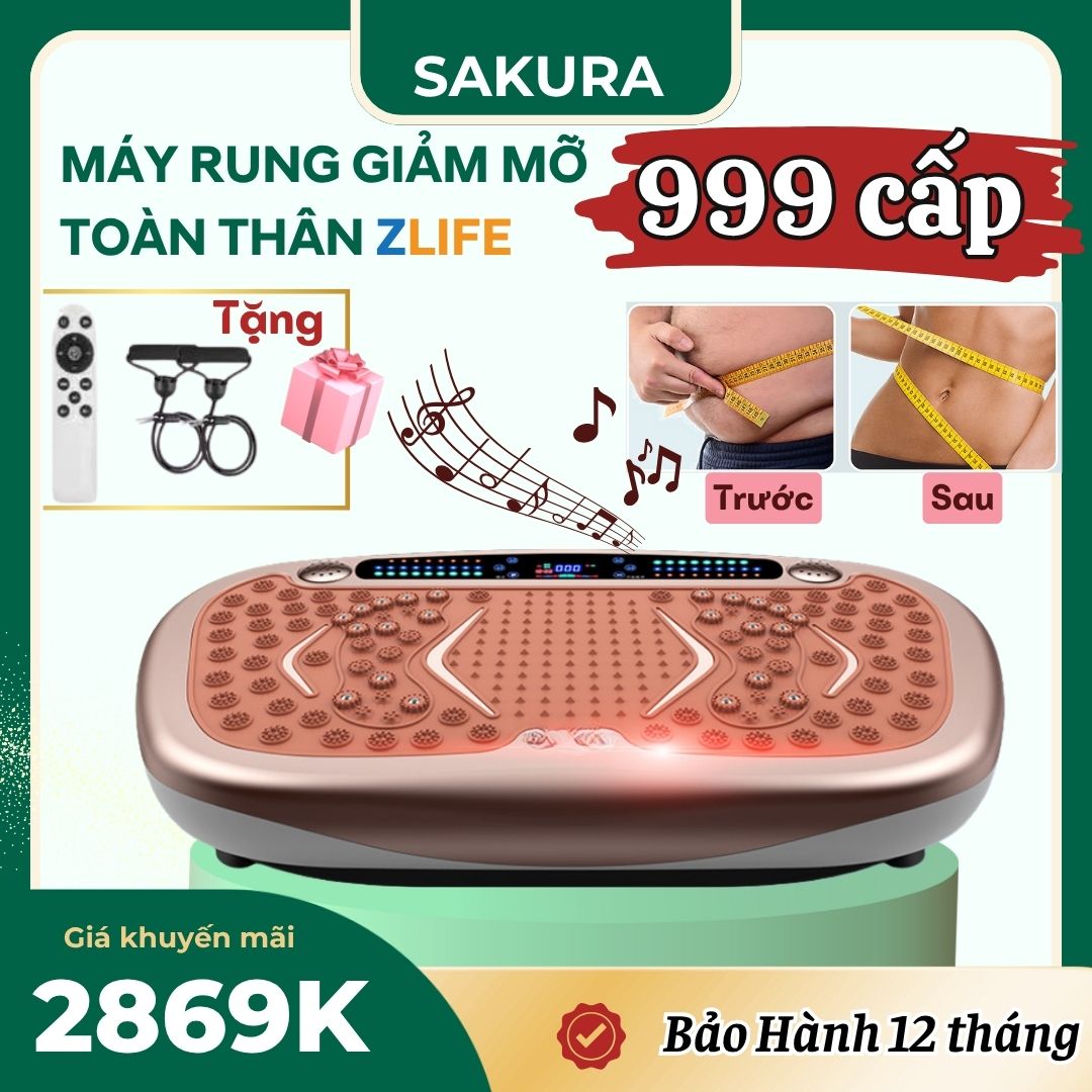 Máy Rung Lắc Toàn Thân Giảm Cân Hiệu Quả, Máy Rung Massage Tập Thể Dục Tại Nhà,Có Điều Khiển Từ Xa,Nhạc