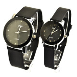 Đồng hồ cặp nam nữ dây da JW Silicon GE002 (Đen)