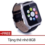 Đồng hồ thông minh dây da Smart Watch W90 + thẻ nhớ 8Gb