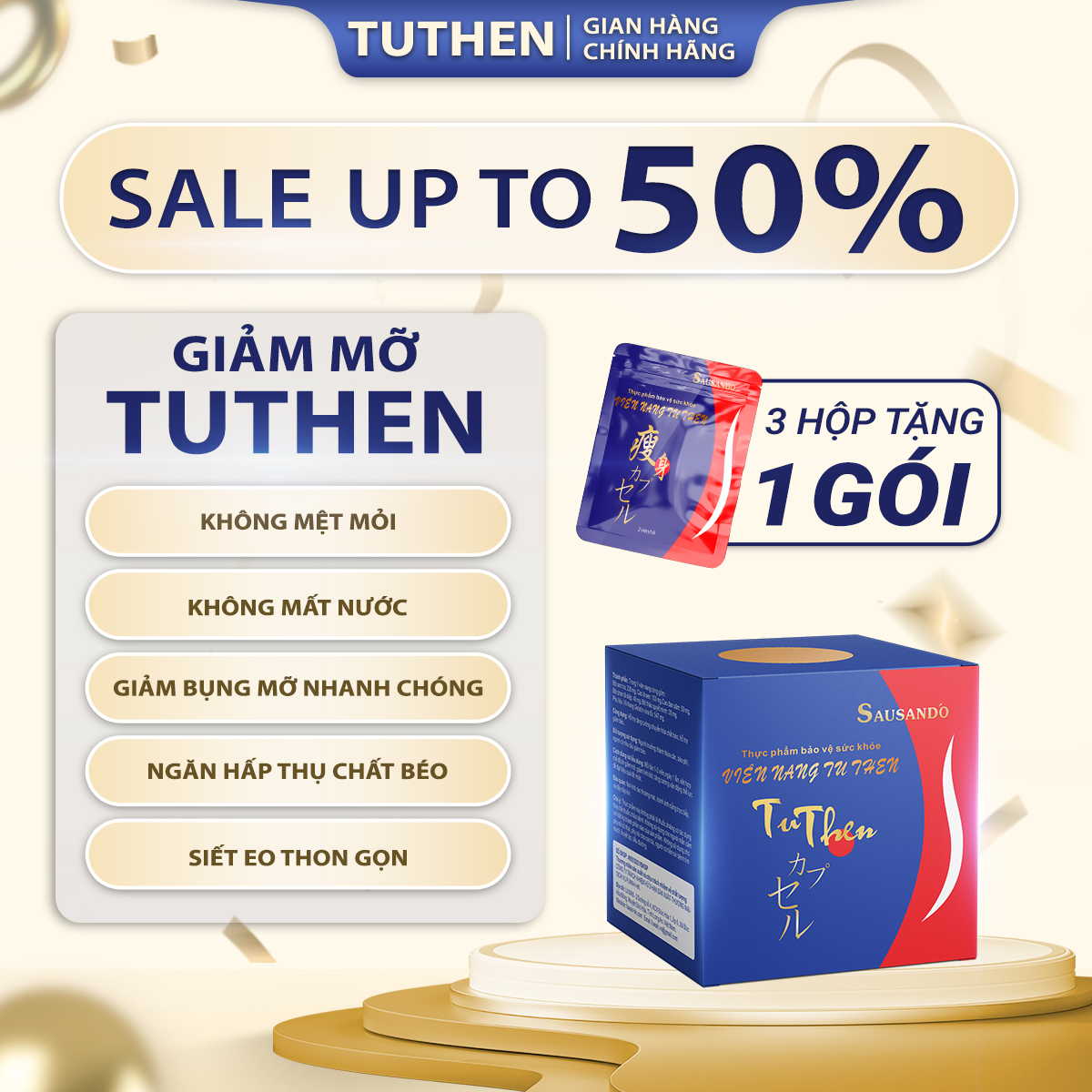 Viên Xổ Mỡ Bụng Tuthen Viên Uống Giảm Cân, Giảm Mỡ Bụng Hiệu Quả, Giảm Béo, giảm cân tuthen An Toàn Chính Hãng