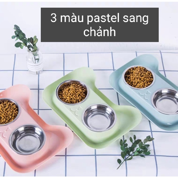Bát đôi chống kiến cho chó mèo kèm 2 bát inox - Hàng loại 1 Chất liệu cao cấp bền đẹp sang chảnh