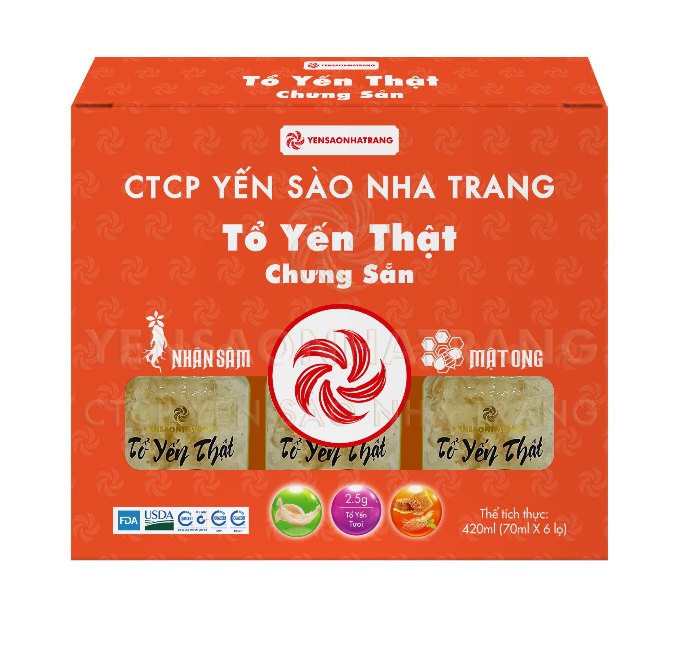 TỔ YẾN THẬT CHƯNG SẴN – NHÂN SÂM MẬT ONG HỘP 6 HỘP NHỎ - Ưu đãi đặc biệt