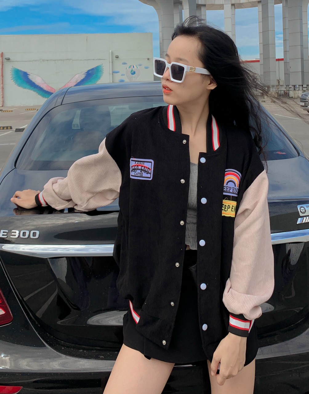 [HCM][MIỄN PHÍ VẬN CHUYỂN] Áo khoác nhung hoodie kiểu bomber  nam nữ unisex sweater from chuẩnlogo thêu cực cá tính