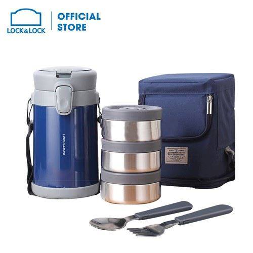 Bộ Hộp Cơm Giữ Nhiệt Lock&Lock Easy Carry LHC8039 (2000ml)