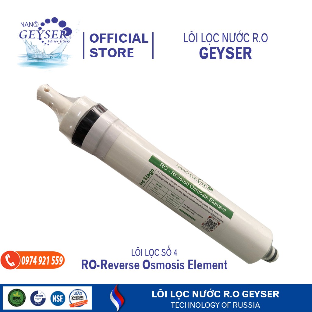 [Chính hãng-Cao cấp-Lỗi đổi mới]  RO-Màng RO-lõi lọc cho nước tinh khiết-lõi chính RO-dòng máy lọc nước RO Geyser Ecotar TK-Eco 8 công nghệ Nga