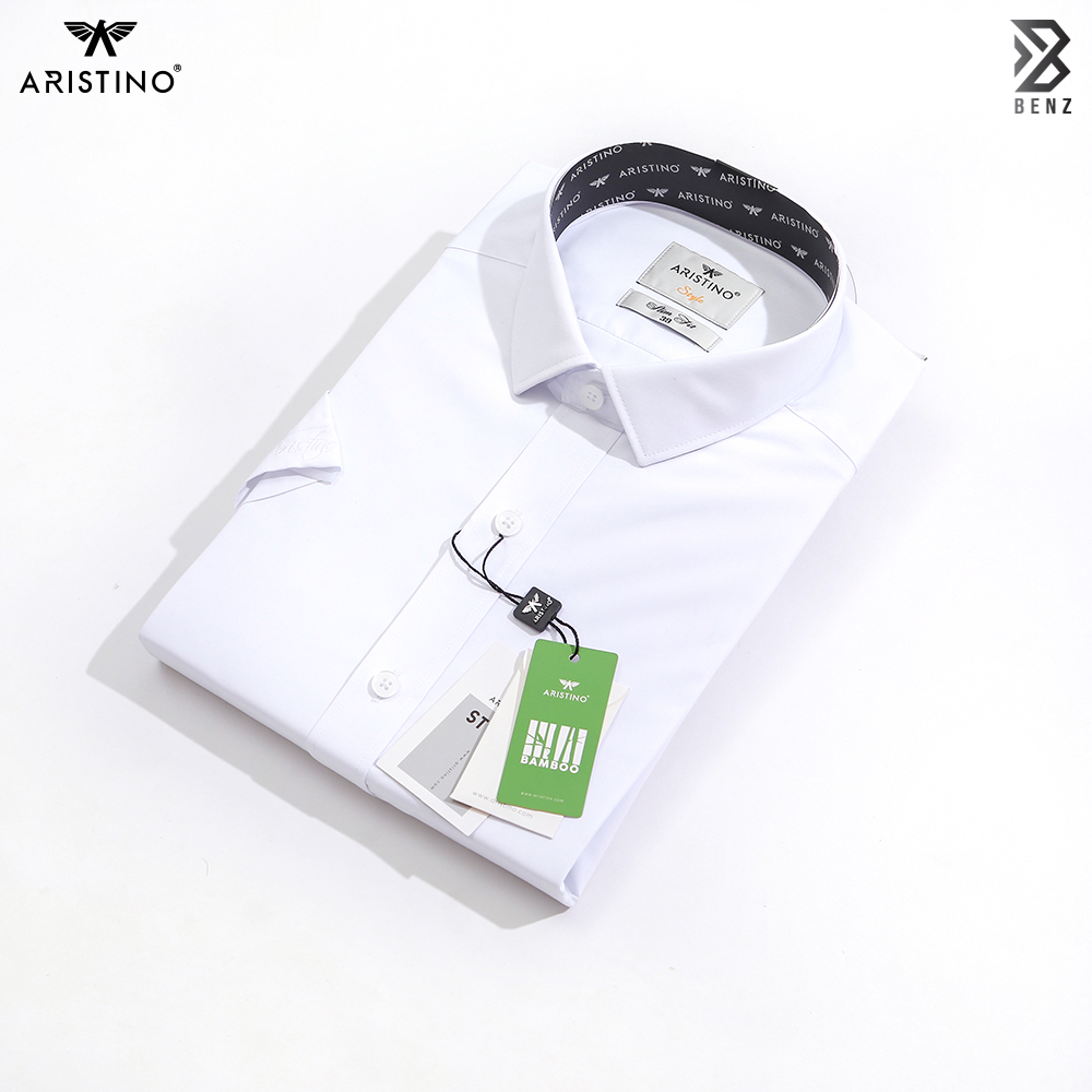 Áo sơ mi nam trắng tay dài nam Aristino kiểu dáng Slimfit ôm vừa vặn, chất liệu bamboo mềm mại, thoáng mát, co giãn 4 chiều. Áo sơ mi nam Benzmen