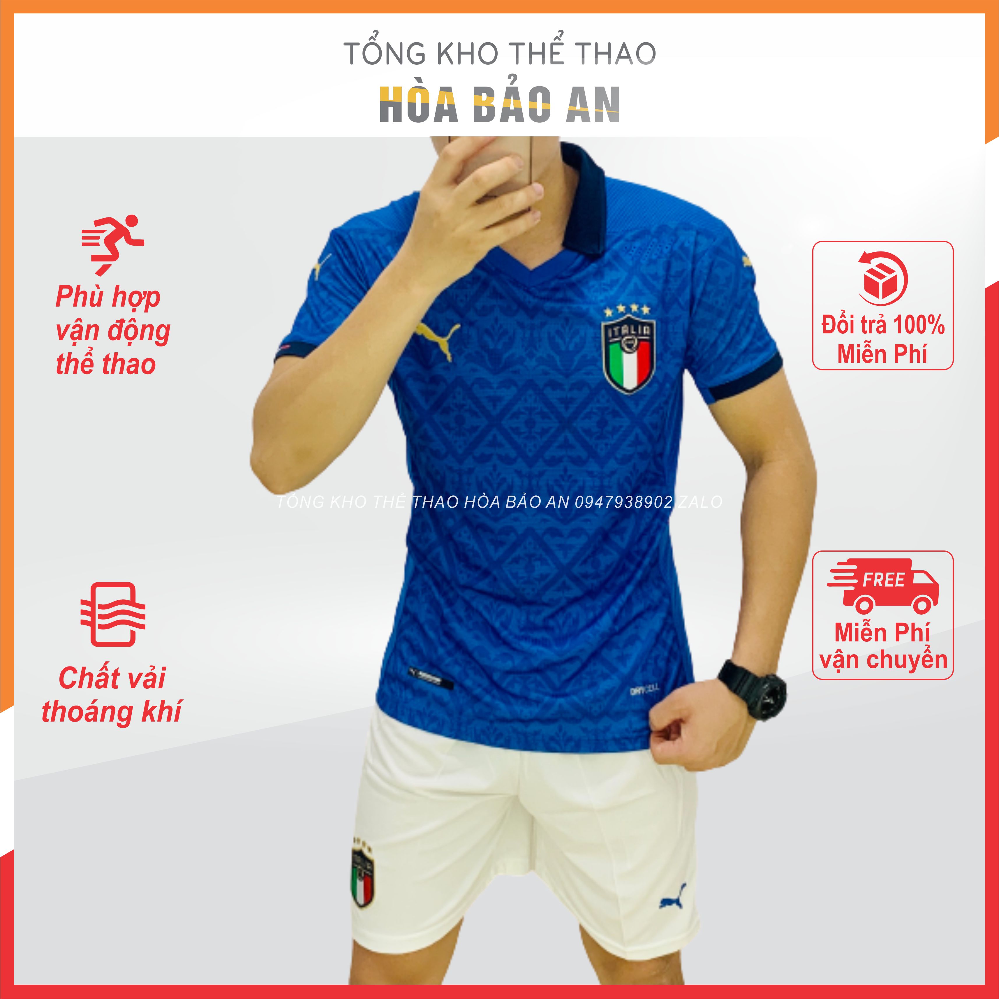 QUẦN ÁO BÓNG ĐÁ THỂ THAO ĐT ITALIA XANH SUPERSUPER MỚI