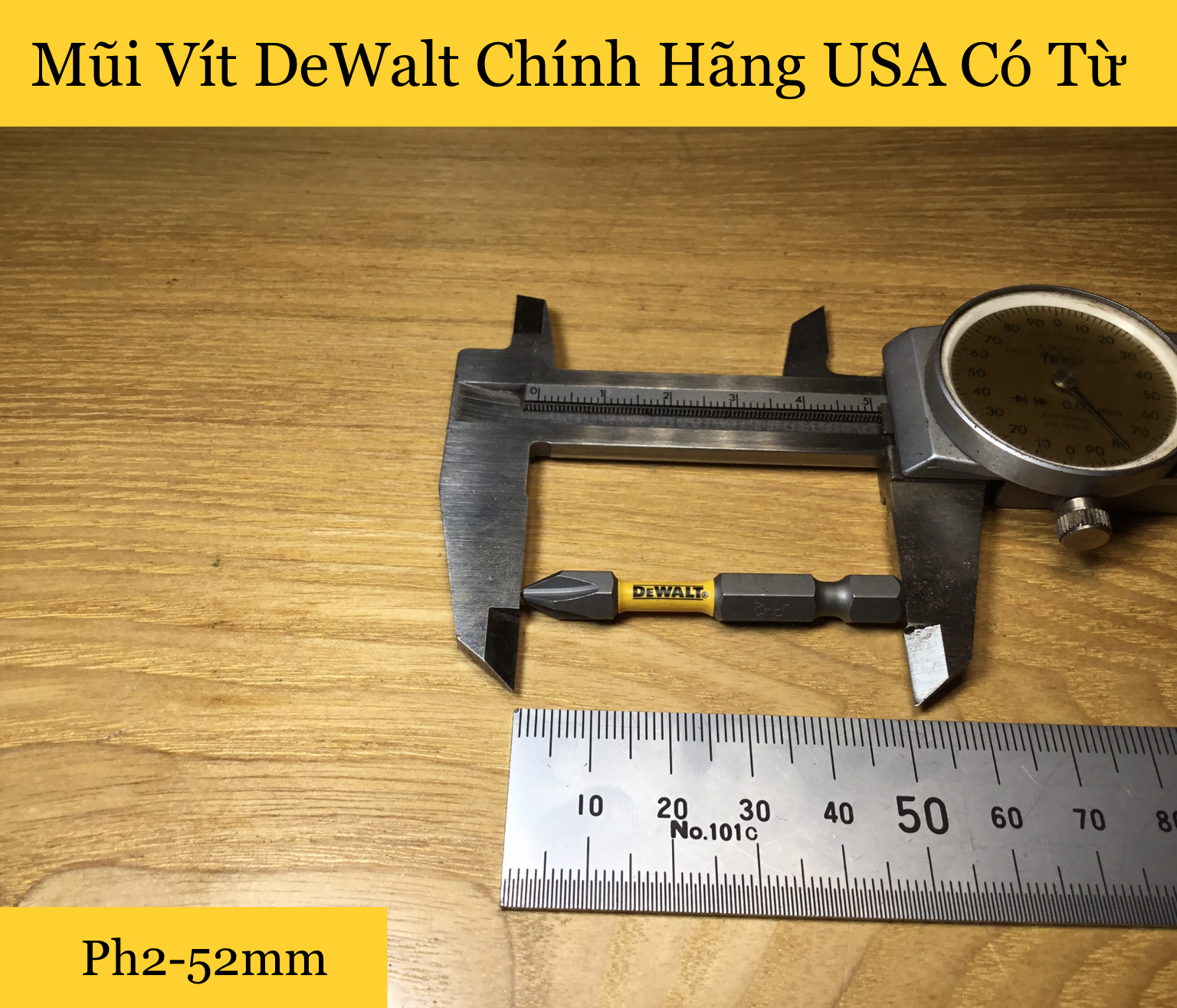 Mũi vít dewalt nhập ph2-52mm. có từ