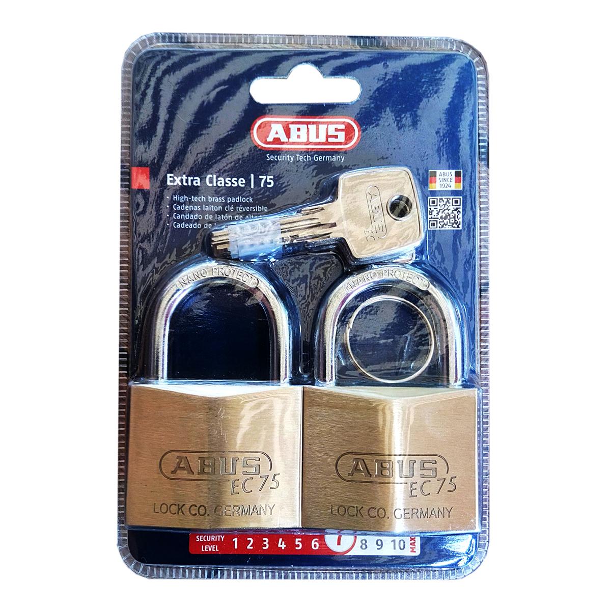 Bộ 2 khóa đồng chung chìa abus ec 75/50 ct rộng 5 phân chìa vi tính - luto shop