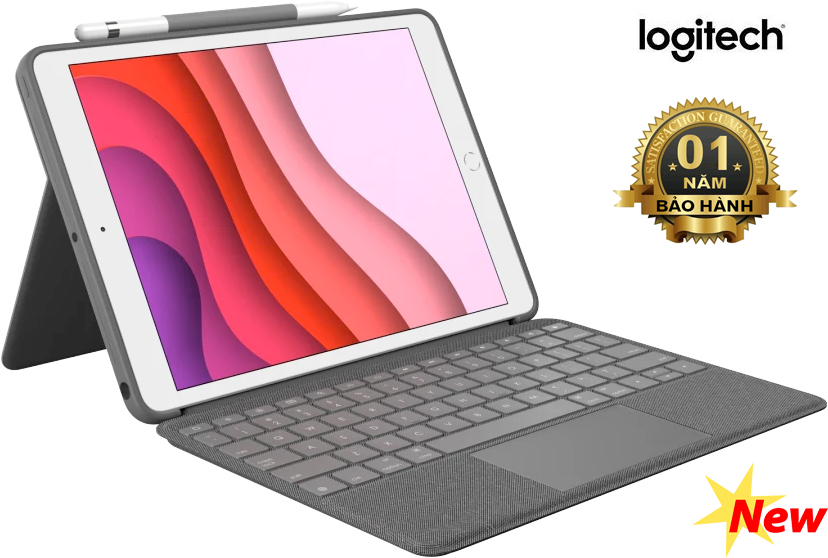 [HCM]Bao da kèm bàn phím Logitech Combo Touch Cho Ipad Pro 10.5 - iPad Air 3 Có Đèn bàn phím Khe gắn bút cảm ứng Kết nối Smart Connector - Hàng chính hãng