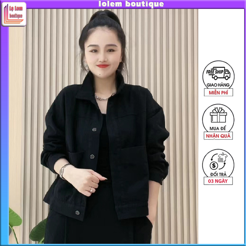 Áo khoác kaki Nữ hàn quốc crotop lửng form rộng phối túi hộp tiện lợi, nhiều màu trẻ trung - Lolem Boutique