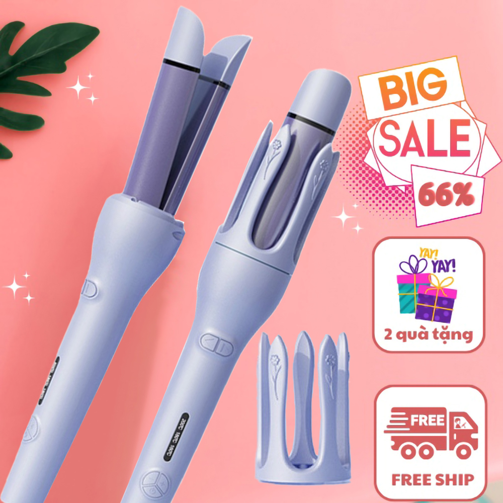 Máy Uốn Tóc Xoăn Tự Động FAERS EXTRA Trục 32mm, Máy Uốn Xoăn Tạo Kiểu Tóc 2 trong 1 Uốn Xoăn, Ép Duỗi Tóc