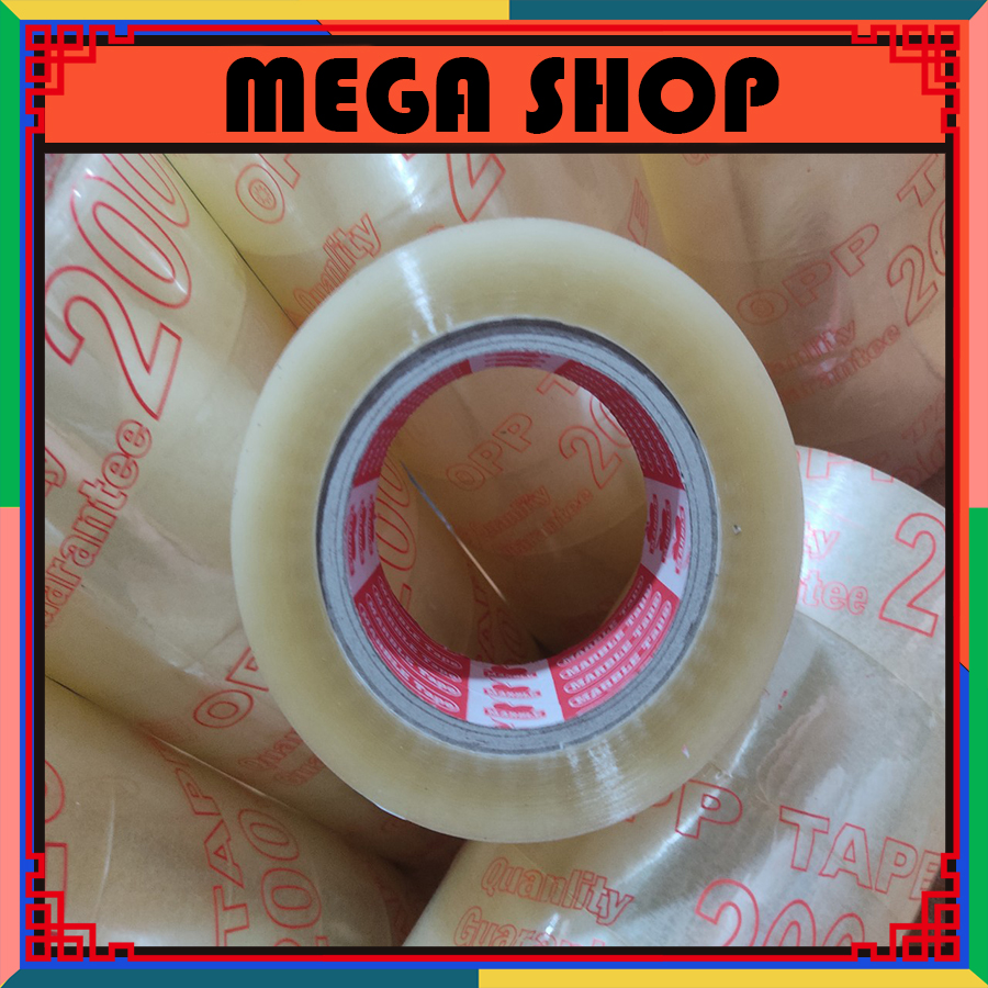 1 cuộn Băng keo băng dính trong 4,8cm ngang x 200 yard .