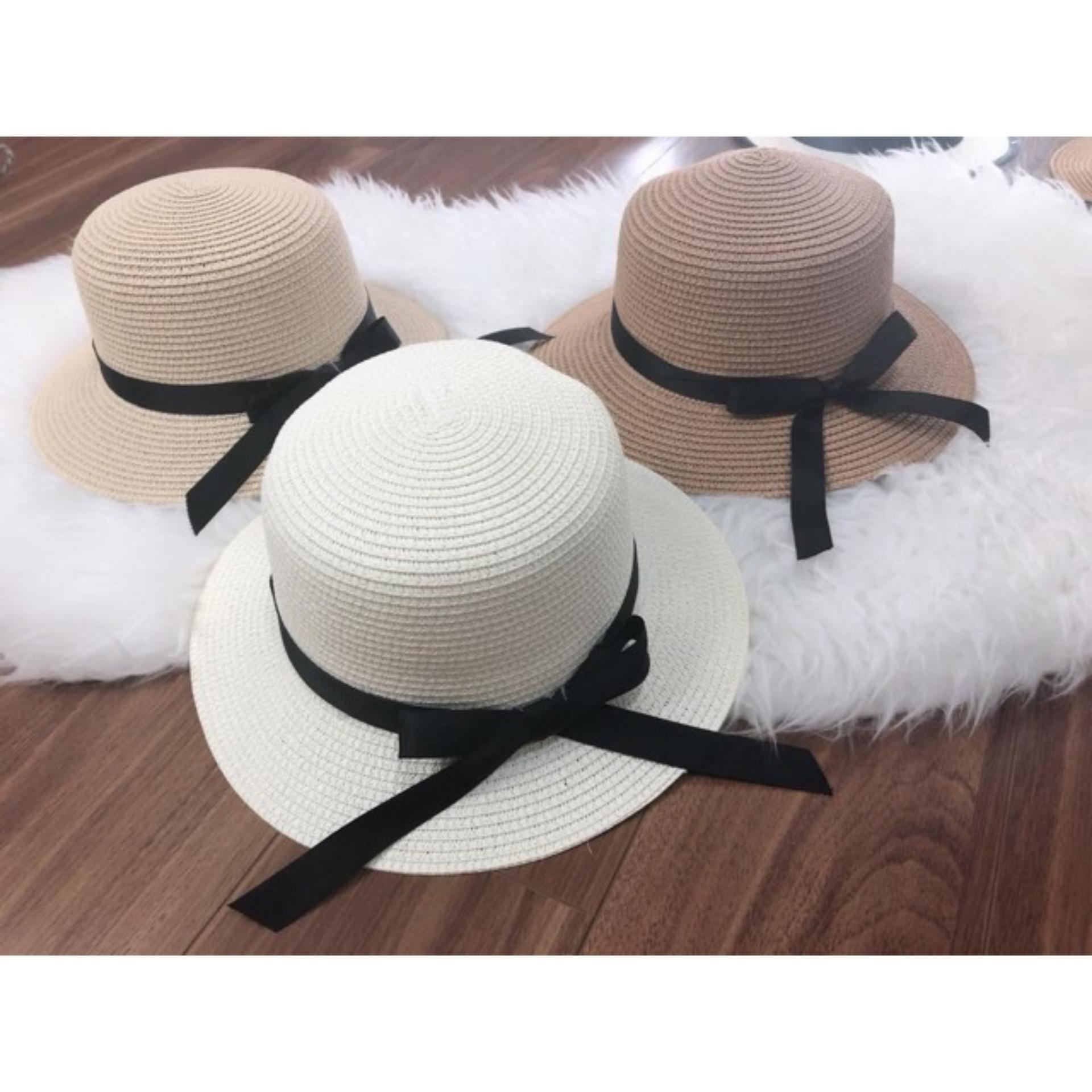 Mũ cói rộng vành nón cói đi biểndu lịch thắt nơ nón nữ siêu xinh dễ thương (nhiều mẫu trong shop)