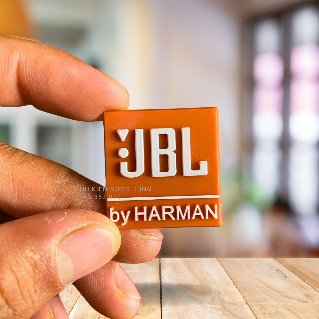 Logo loa jbl by harman nhựa cứng 2.7cm dán thùng loa