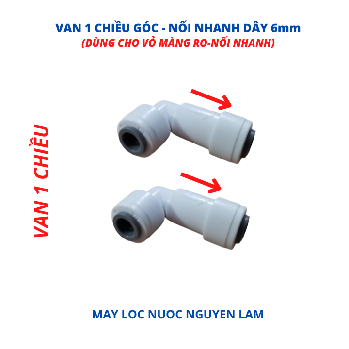 Van 1 chiều máy lọc nước ro - loại góc nối nhanh