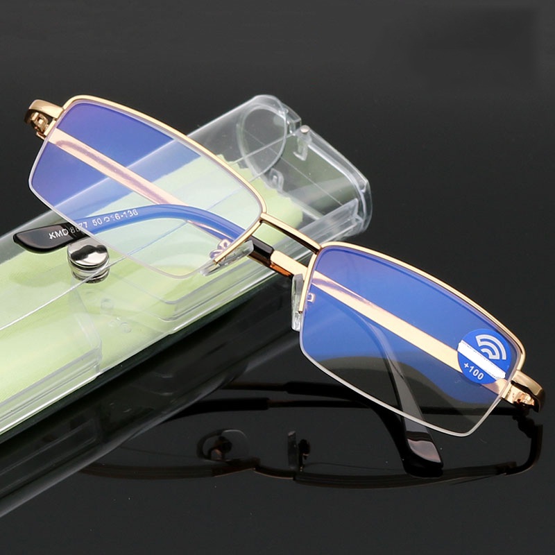 Kính viễn thị lão thị trung niên hợp kim titan cao cấp Nhật Bản mắt kính cực trong và sáng