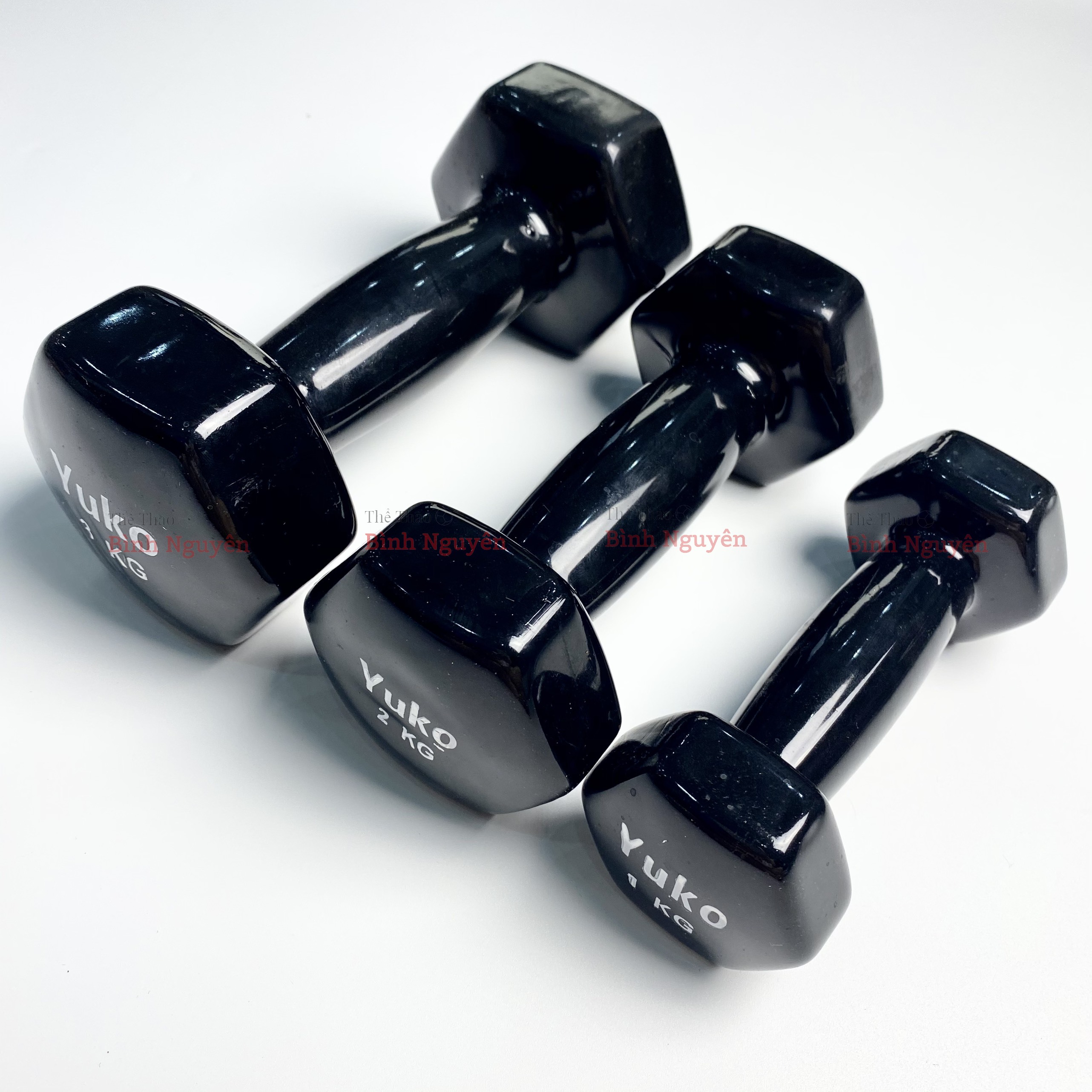 Tạ tay 1kg, 2kg, 3kg, 4kg, 5kg, 8kg, 10kg lõi gang đặc bọc cao su , chống trơn trượt đổ mồ hôi, tránh xước vỡ sàn tập yoga gym thể dục tại nhà Tạ đơn cao su màu đỏ, xanh, đen