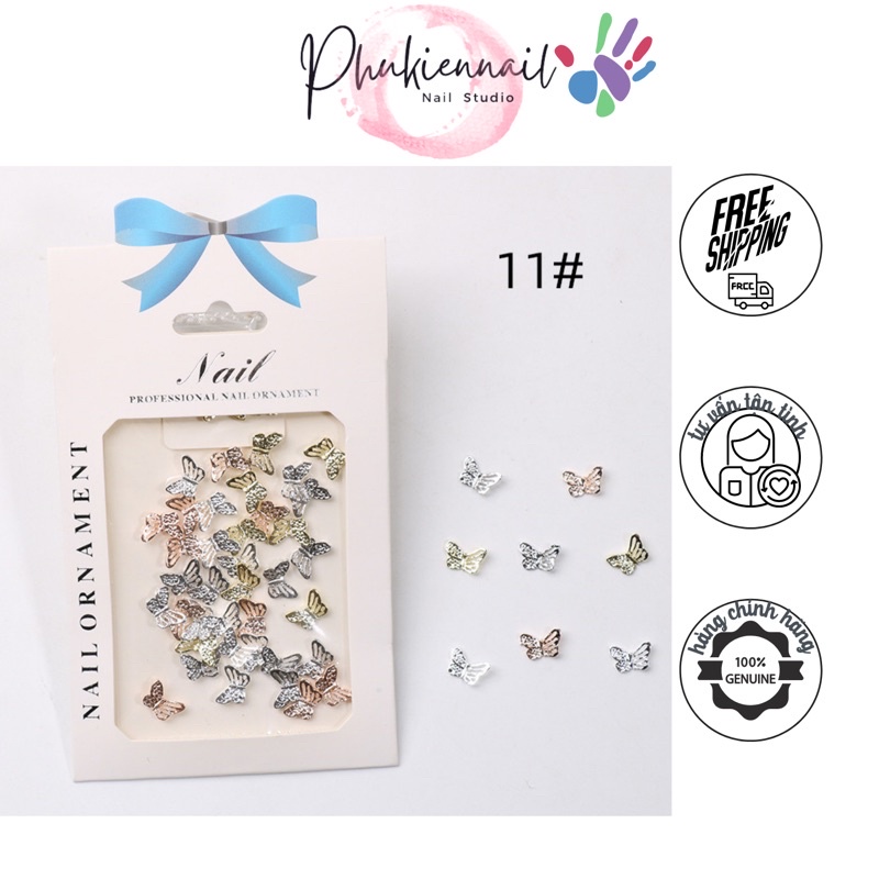 Charm hồ điệp 8x6mm mix màu Cao Cấp kim loại CH021