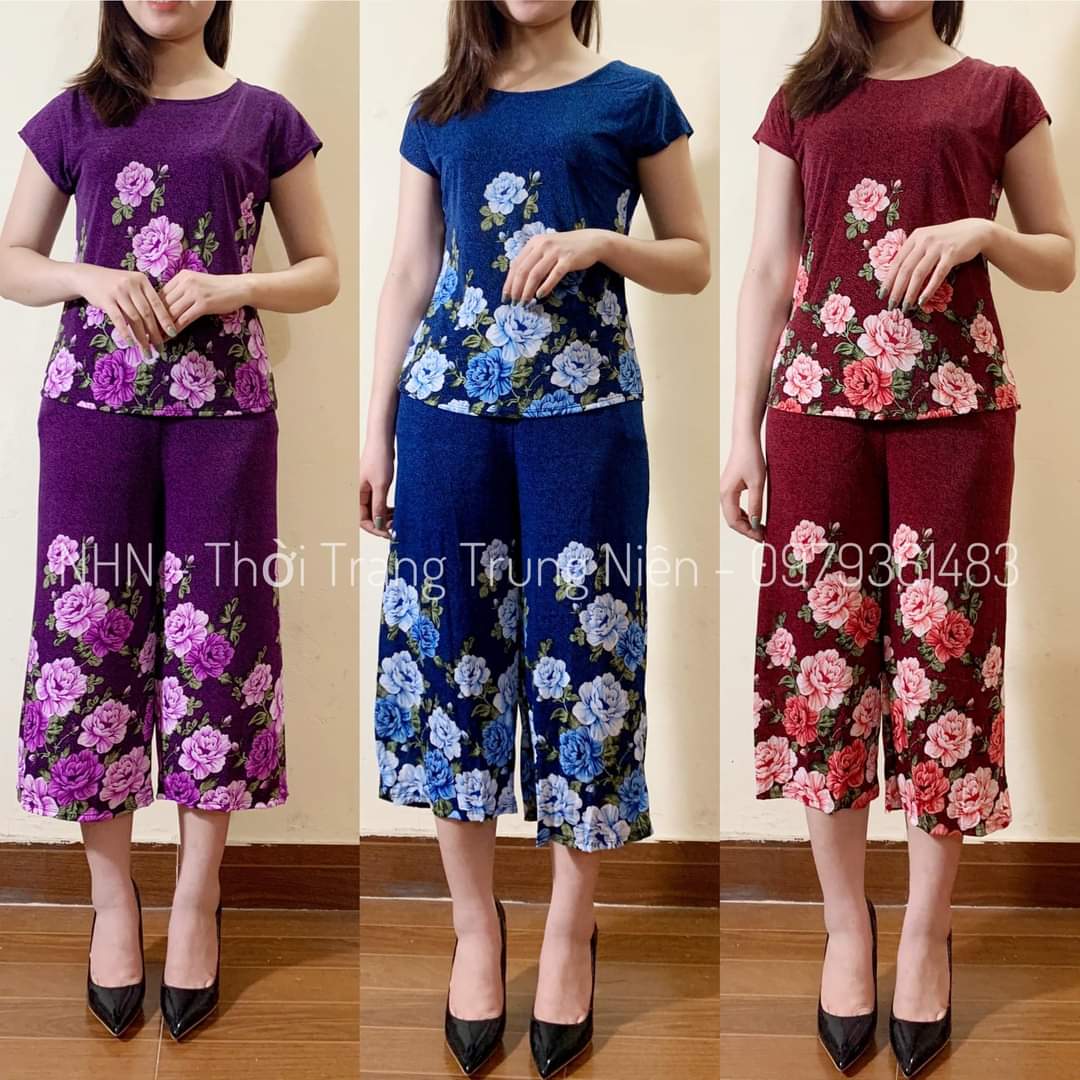 Bộ thun nữ trung niên- bộ mặc nhà trung niên nữ