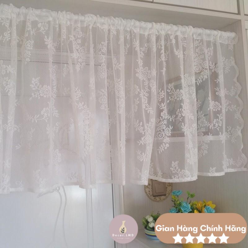 Rèm ren che kệ bếp ,phong cách hiện đại, màn vải treo tường trang trí decor phòng ngủ